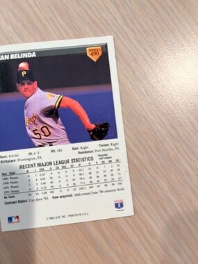 Pittsburgh Pirates Baseball Trading Card - White Backing, Blue Image